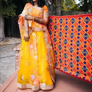 Yellow mehandi Lehanga